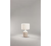 Lampada Tribale da tavolo beige paralume in tessuto avana attacco E27 d.35cm