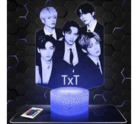 Lampada TxT deco per camera da ragazza Lampada 3D TxT oggetto K-pop Corea Pop Coreana idea regalo decorazione luce soffusa luce notturna deco ufficio. Idea Regalo Natale originale per adolescenti TOP
