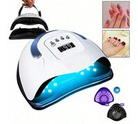 LAMPADA UNGHIE 220W PER GEL IBRIDO UV LED SOLE ✨Lampada UV LED per unghie 220W - PREMIUM✨Perché ne vale la pena?✅ Potenza 220W e 57 LED: polimerizzazione rapida e uniforme garantita.✅ Durata ed effici