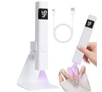 Lampada Unghie, Mini Lampada UV con Supporto, 3W Unghie Senza Fili, Regolabile per Gel, Resina e colla UV, con USB, Modalità di Temporizzazione, Adatta ai Principianti Della Nail Art Fai da te