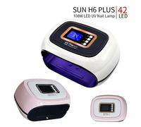 LAMPADA UNGHIE UV LED FORNETTO UNGHIE NAIL ART NAIL LAMP 108W 42 LED SUN H6 PLUS
