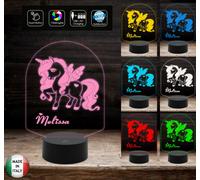 LAMPADA unicorno personalizzabile con nome Regalo bambina cameretta Luce notte [EEK: A++]