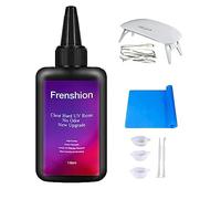 Lampada UV + 100G Aggiornamento No Odor, No Shrinking Clear Hard UV Resin, Fast Curing per DIY Casting & Coating Gioielli Artigianali Orecchini Collana Braccialetto Accessori Making + Mat + Tool