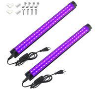 LAMPADA UV 10W PORTATILE LUCE NERA ULTRAVIOLETTI TUBO 2 PEZZI PER FESTE E DECORA