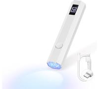 Lampada UV Chiodi Gel, Mini Ricaricabile Lampada UV Asciugacapelli | Con display a LED, 20 S/60 secondi doppio timer, asciugatura rapida per gel e vernice, uso domestico e salone di manicure