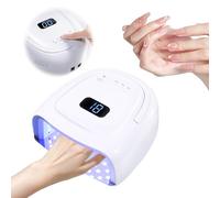 Lampada UV da 60 W per unghie in gel, lampada a LED UV con 4 timer e display LCD, sensore auto, ricarica USB, lampada LED portatile per unghie delle dita e per tutti gli smalti in gel (bianco)