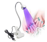 Lampada UV flessibile del chiodo del collo d'oca, 3W portatile LED che cura la luce per la nail art del gel con morsetto sicuro, mini disegno dell'essiccatore
