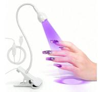 Lampada UV LED per unghie a collo di cigno, testa lampada flessibile a collo di cigno da 3W, tecnologia anti-discolorazione, asciugatura rapida in 30s per smalto gel per unghie, portatile plug and pla