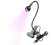 Lampada UV LED per unghie, mini lampada gel per unghie, lampada per unghie con clip di fissaggio girevole, luce LED nera, facile da installare, facile da usare