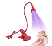 Lampada UV LED Unghie, 5W Lampada Unghie, Lampada UV Portatile con Clip, 360° Testa Regolabile, Regolabile per Gel, Resina e Colla UV, con USB(Rosa rossa)
