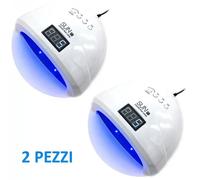 LAMPADA UV LED UNGHIE RICOSTRUZIONE DISPLAY 48W FORNETTO TIMER SUN 1S 2 PEZZI