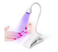 Lampada UV, Luci for unghie a LED Asciugatrice Lampada UV ultravioletta Mini scrivania flessibile con clip USB Strumenti for pedicure manicure for polimerizzazione del gel,Stagionatura Efficiente(Whi