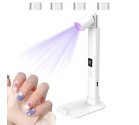 Lampada UV Manuale Per Unghie | Lampada Asciugatrice Ricaricabile Con Display LCD,Penna UV Per Unghie Retrattile Senza Fili A 2 Timer Con Base Per Telefono,Per Manicure E Pedicure Casa E Salon