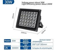Lampada UV per Resina Lampada di polimerizzazione UV a LED 405nm 395nm 365nm Manuale riparazione PCB in resina for stampante 3D cottura a irradiazione luce viola fai da te(405NM,30W)