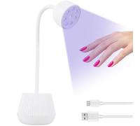 Lampada UV per unghie Gel, lampada UV LED asciuga unghie veloce con 45S timer, braccio luminoso rotante a 360°, asciuga unghie e lampade UV, mini lampada UV gel per smalto gel (USB)