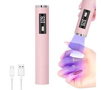 Lampada UV per unghie Gel, mini lampada UV LED portatile ricaricabile, asciuga unghie ultra veloce con display LCD, piccola lampada UV per unghie con 2 timer per tutti gli smalti in gel UV (rosa)