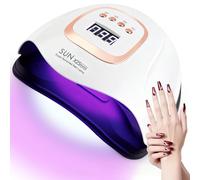 Lampada UV per unghie in gel, lampada LED da 380 W, per gel con 81 perle, 4 timer, display digitale e sensore, lampada UV per tutti gli smalti in gel UV, per saloni di unghie e uso domestico