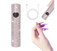 Lampada UV per Unghie, Lampada Portatile per Gel, Lampada a Forma di Cuore Con Diamante Pieno, Ricarica USB, 30/60 Secondi, Adatta per l'Asciugatura di Gel, Smalto e Smalto per Unghie