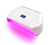 Lampada UV per unghie, Lampada UV for unghie a LED 128W Asciugacapelli for a luce rossa for la polimerizzazione di gel for smalto ad alta potenza blu bianco Nails Art Manicure Tool(White)