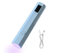 Lampada UV per unghie, portatile, portatile, per smalto gel, piccola lampada per unghie con display a LED, 2 impostazioni timer, strumento per manicure per colla e arte con strass, 10,3 x 1,9 cm