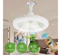 LAMPADA VENTILATORE PLAFONIERA LED DA SOFFITTO E27 REGOLABILE CON TELECOMANDO