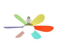 LAMPADA VENTILATORE PLAFONIERA LED SOFFITTO E27 DIMMERABILE 6 PALE TELECOMANDO
