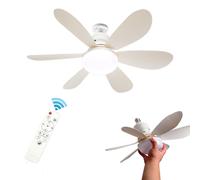 LAMPADA VENTILATORE PLAFONIERA LED SOFFITTO E27 DIMMERABILE 6 PALE TELECOMANDO