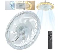 LAMPADA VENTILATORE PLAFONIERA LED SOFFITTO E27 DIMMERABILE CON TELECOMANDO 48W