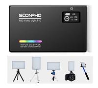 Lampada video a LED, HCSM RGB, 2500 K-8500 K, luce dimmerabile, CRI96+/TLCI98+, luce continua con batteria integrata, piccola lampada portatile in alluminio, per fotocamere DSLR Sony, Canon Nikon