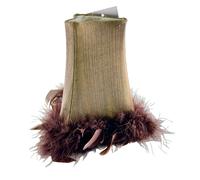 Lampada Vintage E Retro Con Frange A Piuma, 6 X 7 Pollici, Marrone