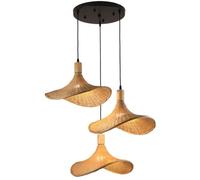 Lampada Vintage In Rattan 3 Luci Lampadario Intrecciato In Rattan Naturale Paralume In Stile Bohémien Con Base E27 Lampada Da Soffitto Rustica Retrò Per Soggiorno Camera Da Letto Cucina Ristorante Bar
