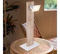 Lampada Wood da Tavolo LED Spot Regolabile Bianco Vetro Satinato