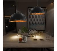 vidaXL Lampadari 2 pz Nero e Oro Semi-Sferici 50 cm E27