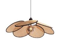 Lampadari a cestello in Rattan Naturale, 1 Pezzo, lampadari a cestello Boho, Design Cavo, Lampada a Sospensione in bambù Fatta a Mano, Moderne lampade a Sospensione Wabi-sabi per Isola cucin