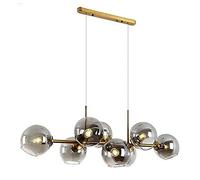 Lampadari a led, 8 luci moderne a strisce lunga sputnik lampadario a mano in vetro a mano Globe paralamode appeso Luce per soggiorno sala da pranzo cucina Luce a sospensione (colore: oro, dimensione: