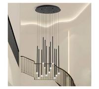 Lampadari a LED Compatible with scale moderne Lampadari Compatible with soggiorno in villa nordica Illuminazione Scale rotanti Luci a sospensione a LED nere oro,lampada un aspetto elegante