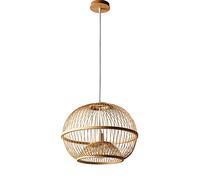 Lampadari a LED, lampada a sospensione del soffitto di bambù rotondo Light intrecciato in pendente intrecciato la lampadario della decorazione naturale decorazione del lampadario con infissi per la