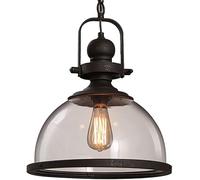 Lampadari a LED, lampadario in vetro in ferro battuto rustico lampadario retrò in vetro trasparente Luce a sospensione per l'ingresso della camera da letto della cucina del corridoio Luce appesa