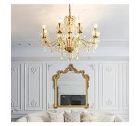 Lampadari a soffitto moderni con candele di perle, tutto in rame, francese, lusso, cristallo, luce, villa europea, soggiorno, sala da pranzo, camera da letto,luce soffusa