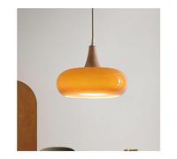 Lampadari a Sospensida 30 cm in Stile Moderno Di Metà Secolo con Tamburo in Vetro Opalino Arancie Bianco,Pada a Sospensida Soffitto,Padarior Sala da Pranzo, Camera da Letto, Isola Della Cucina/Arancia