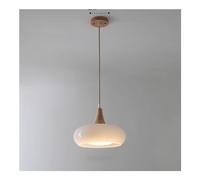 Lampadari a Sospensida 30 cm in Stile Moderno Di Metà Secolo con Tamburo in Vetro Opalino Arancie Bianco,Pada a Sospensida Soffitto,Padarior Sala da Pranzo, Camera da Letto, Isola Della Cucina/Bianco/