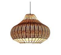 Lampadari a Sospensiin Rattan in Stile Sud-Est Asiatico, Paralume in Cestino Intrecciato,Dario Boho Costiero per Isola Cucina, Sala da Pranzo, Soggiorno (50 * 40 Cm)/un Colore/40 * 35 cm