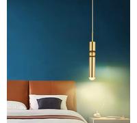 Lampadari a sospensione a cilindro in ottone Lampada a sospensione moderna a LED Compatible with soggiorno Lampadario a barra luminosa a tubo lungo,Plafoniera Lampadario Da Soffitto