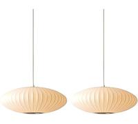 Lampadari A Sospensione Bianchi Moderni Lampada A Sospensione A Testa Singola Scoop Cocoon Lanterna Sospesa Rotonda Ristorante Bubble Saucer Lampada Lampada A Sospensione Illumina, 2pcs, D: 40CM