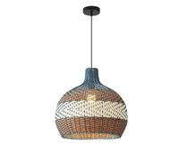 Lampadari a sospensione in rattan da caffè, lanterne intrecciate, illuminazione di campagna, lampada a sospensione in vimini di bambù, plafoniera a forma di cupola per banconi di ristoranti e bar, por