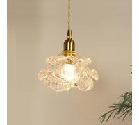 Lampadari a sospensione in vetro a forma di fiore, lampada a sospensione da soffitto con petali di rosa anticati, piccolo lampadario moderno nordico, for sala da pranzo, tavolo da cucina, isola, lavan