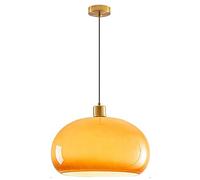 Lampadari a sospensione in vetro, lampada a sospensione arancione con paralume in vetro, plafoniera per cucina ad isola, lampada a sospensione vintage a cupola arancione per soggiorno, camera da