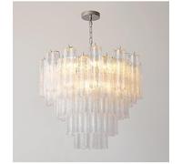 Lampadari a Sospensione, lampadari a Sospensione in Vetro di Lusso, lampadari a LED, lampade a Sospensione Moderne, lampadari da Salone, lustri (D65 cm, Oro Trasparente) LWX