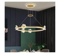 Lampadari a Sospensione nordici con Anello Dorato, lampadari Moderni di Lusso a LED per Camera da Letto, Soggiorno, Ristorante, lampade di Design con Fiori in Acrilico,(White Light)