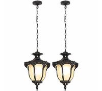 Lampadari a Sospensione per Esterni in Vetro Satinato, soffitto in Alluminio E27, Lampada a Sospensione Impermeabile per Esterni, Lanterna a Goccia Regolabile, lampadario a sospens